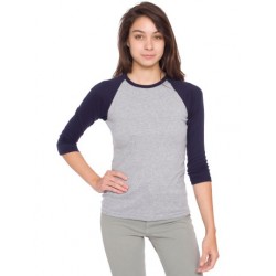 4353 American Apparel Baby Rib 3/4 Sleeve Raglan